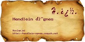 Hendlein Ágnes névjegykártya