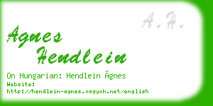 agnes hendlein business card